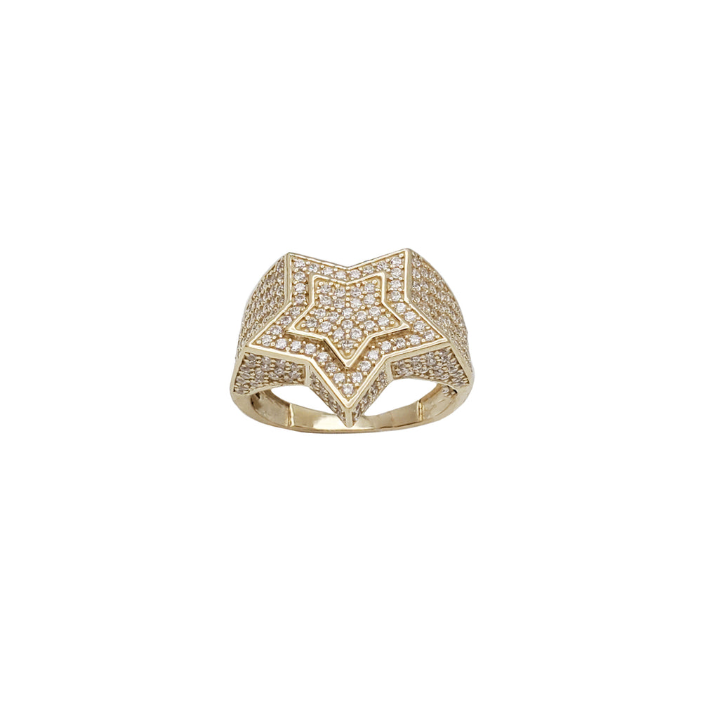Iced Out Star Ring (14K)