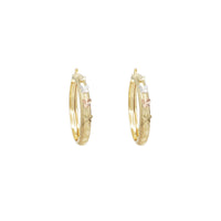 Tricolor Butterfly Hoop Earrings (14K)
