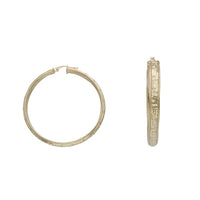 Diamond Cut Textured Hoop Earrings (14K)
