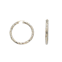 Two Tone Twisted Hoop Earrings (14K)