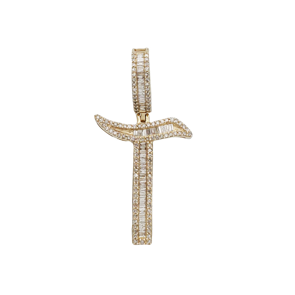 Diamond Letter T Initial Pendant (14K)