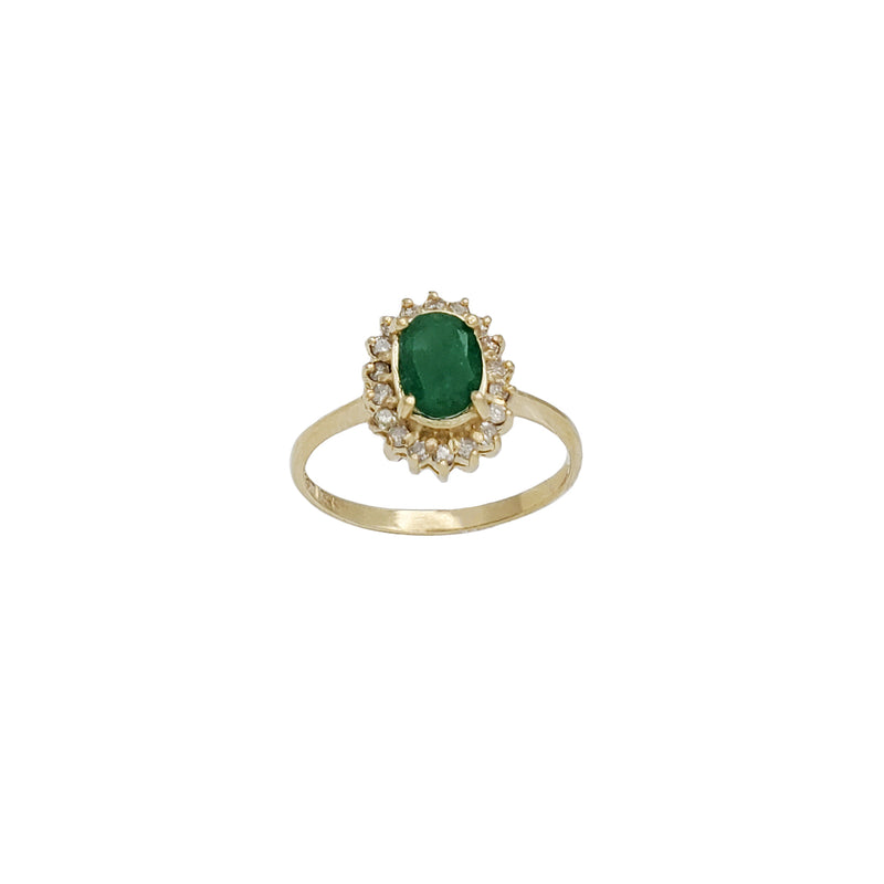 Diamond With Emerald Ring (14K)