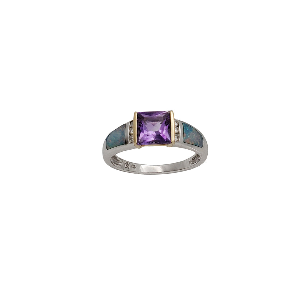 Diamond Amethyst Ring (14K)