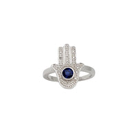 Diamond Sapphire Hamsa Hand Ring (14K)