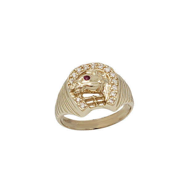 Zirconia Horseshoe Ring (14K)
