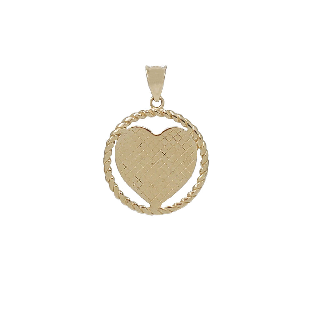 Round Diamond Cut Heart Pendant
