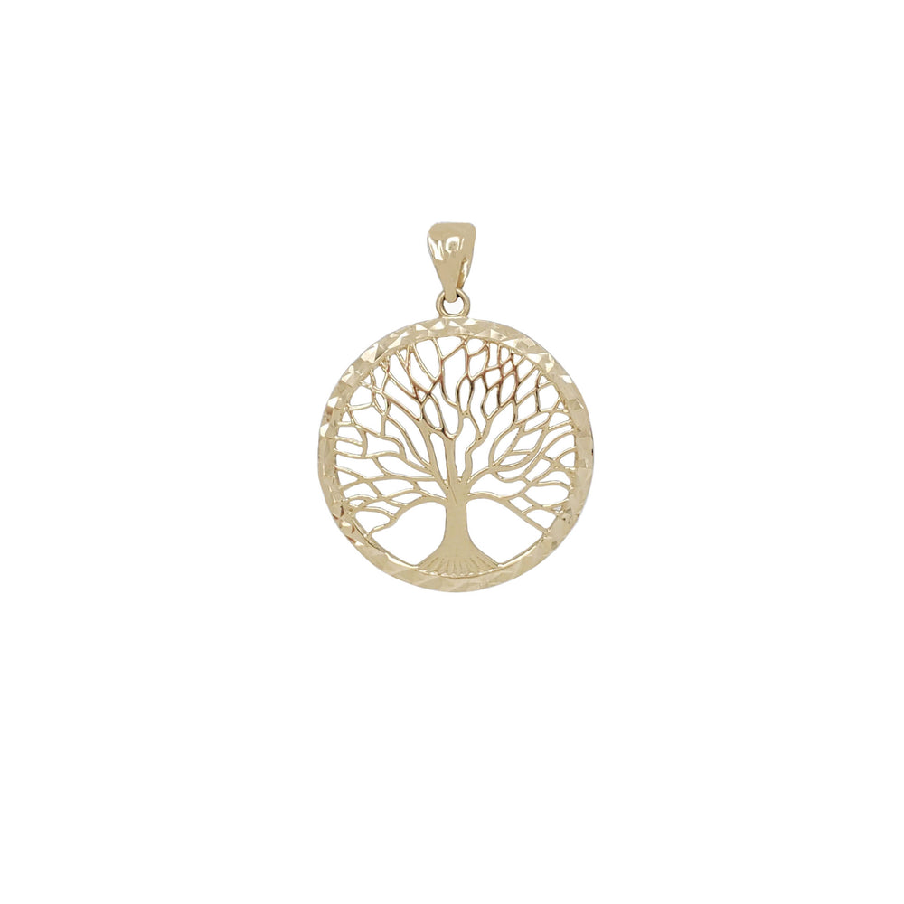 Tree Of Life Diamond Cut Pendant (14K)