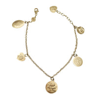 Yellow Gold Religious Charm Bracelet (10K)