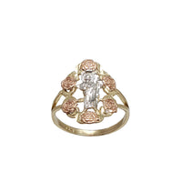 Tricolor Saint Jude With Flower Ring (14K)