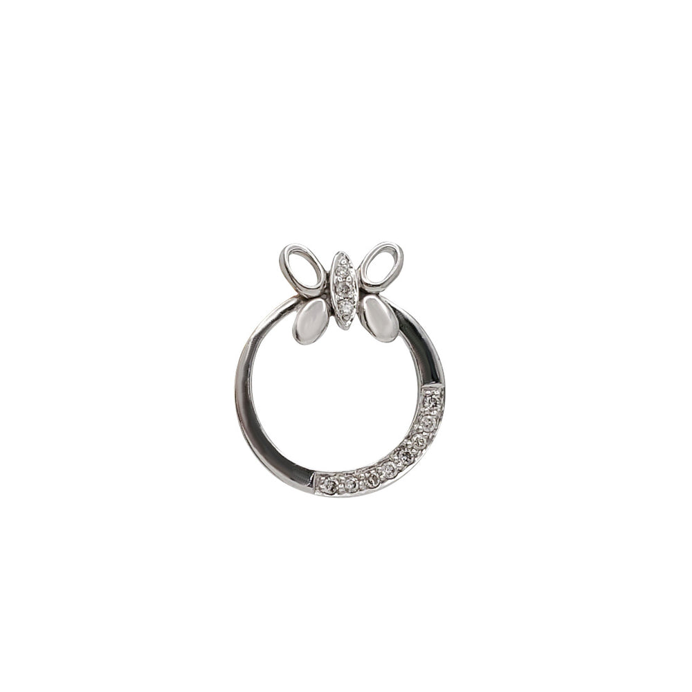 Diamond Round Butterfly Pendant (10K)