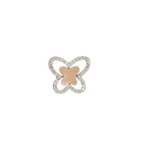 Two Tone Diamond Butterfly Pendant (10K)