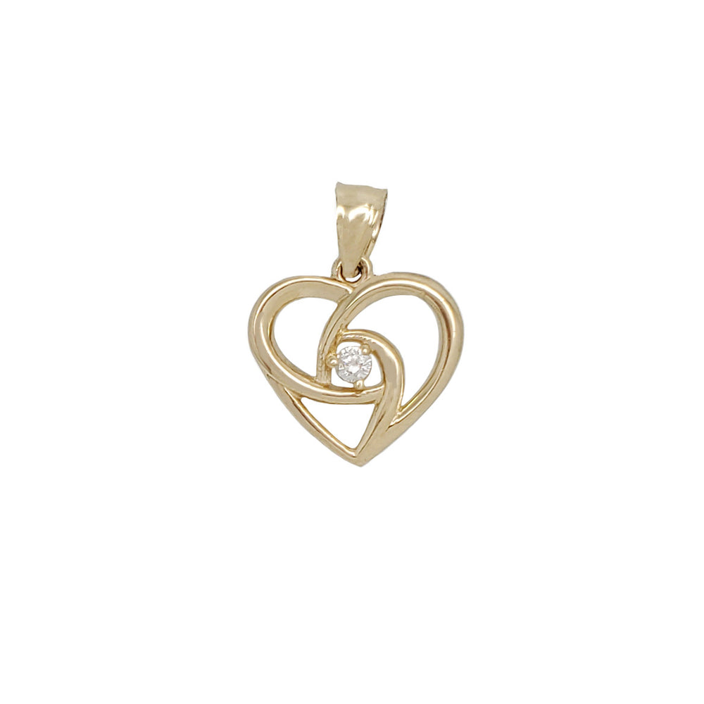 CZ Heart Pendant (14k)