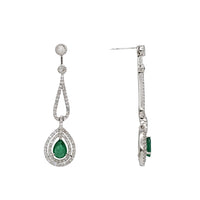 Emerald Diamond Dangling Earring (14K)