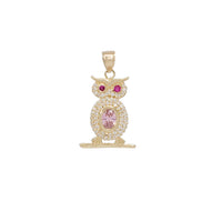 Owl Color Stone Pavé Pendant (14K)