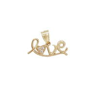 Cubic Zirconia "Love" Plain Pendant (14K)