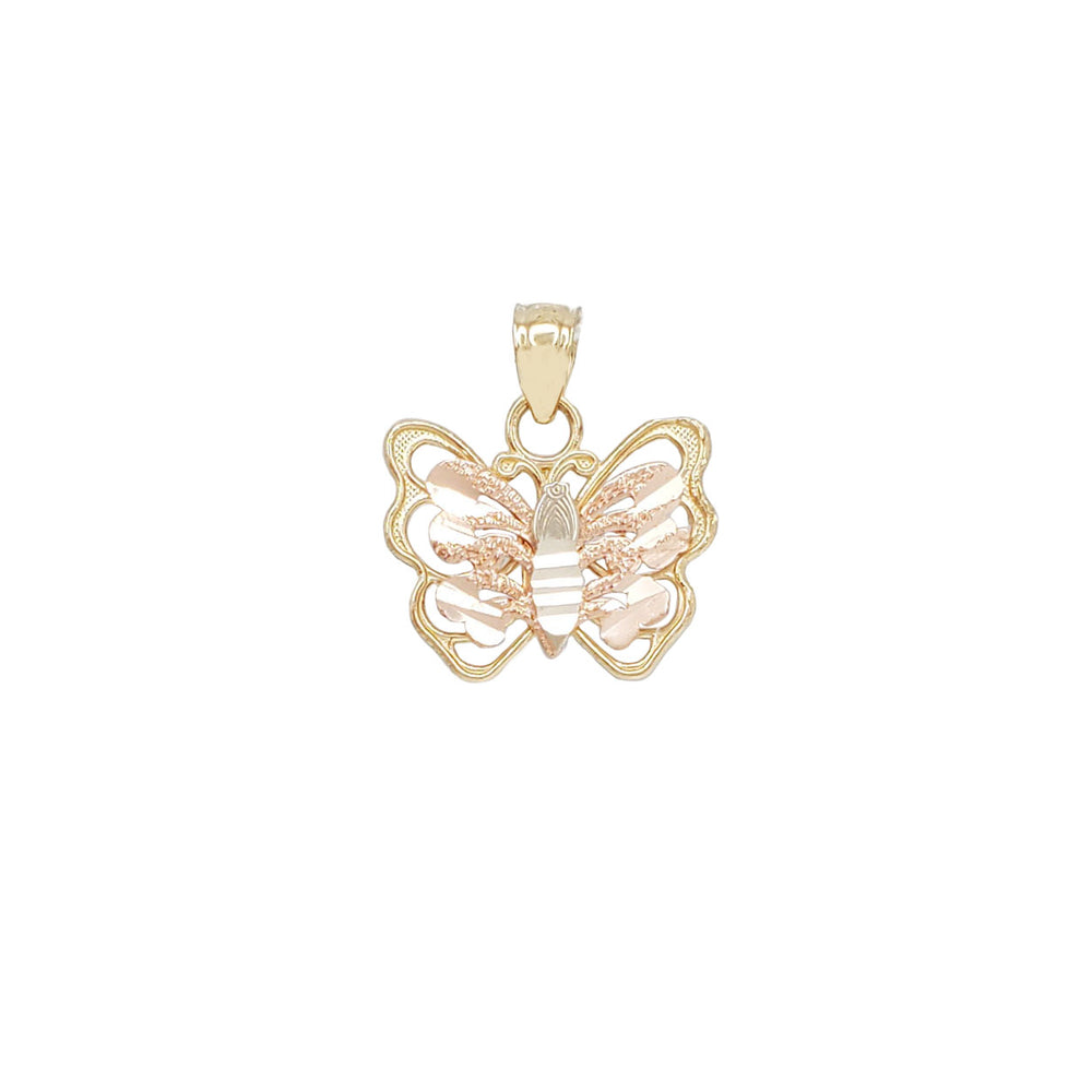 Tricolor Butterfly Pendant (14K)