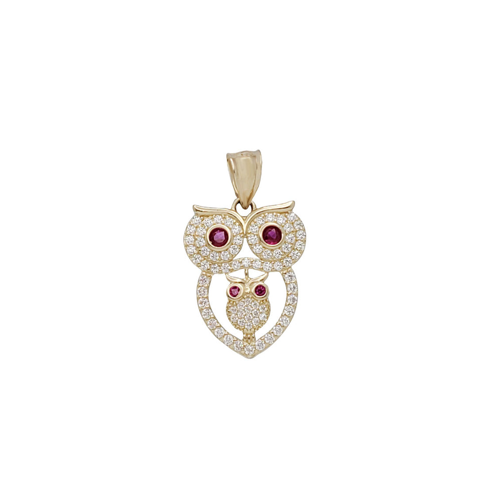 Iced-Out Owl Pendant (14K)