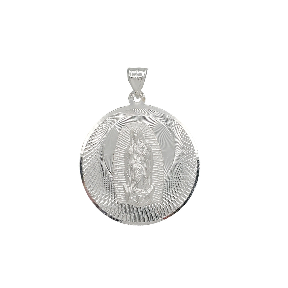Diamond Cut Virgin Mary Pendant (Silver)