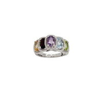 Multi-Color Fancy Birthstones Ring (Silver)