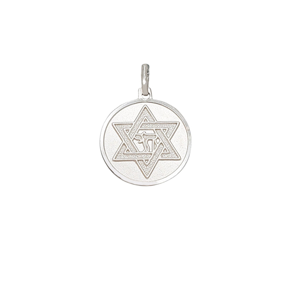 Round Star David Pendant (Silver)