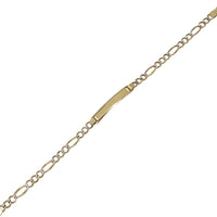Two-Tone Figaro Baby ID Bracelet (10K)