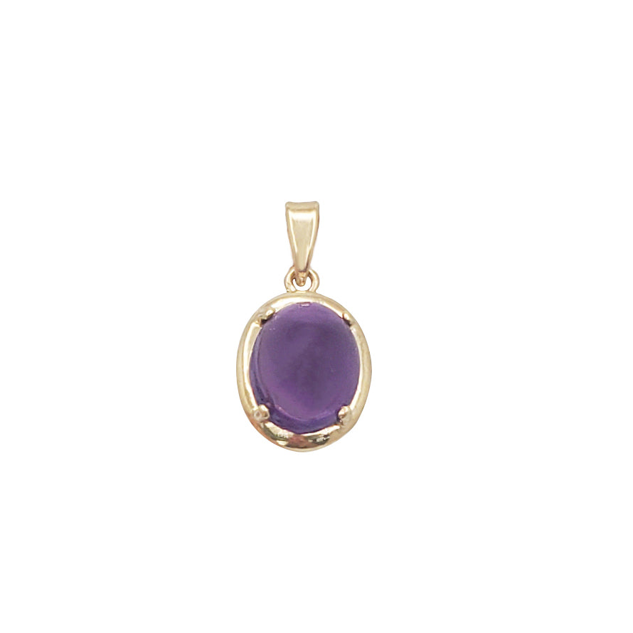 Oval Amethyst Pendant (14K)
