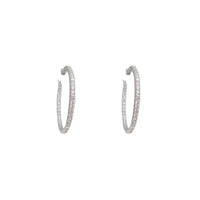 Zirconia Hoop Earrings (Silver)