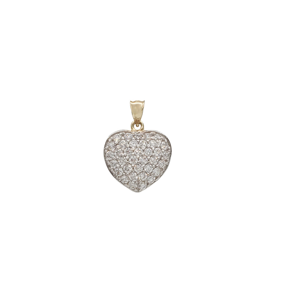 Iced-Out Two Tone Heart Pendant (10K)