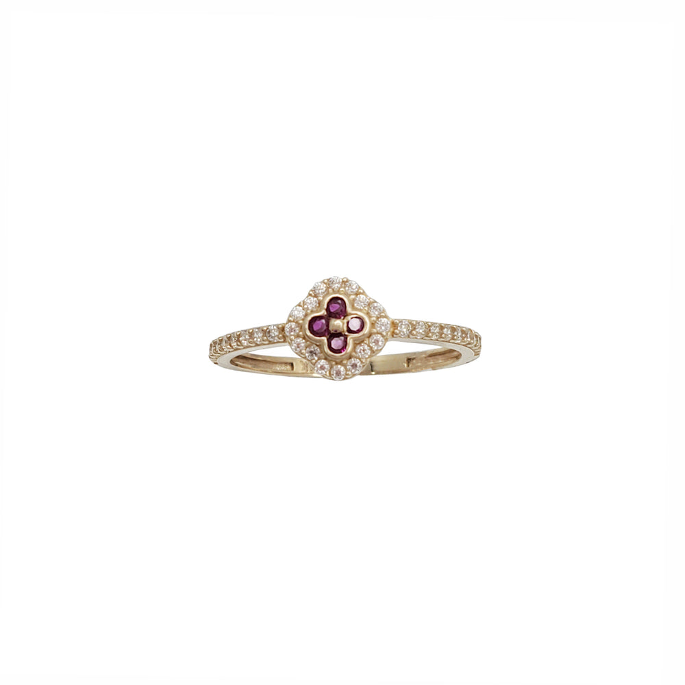 Zirconia Flower Ring (14K)