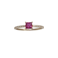 CZ Square Ring (14K)