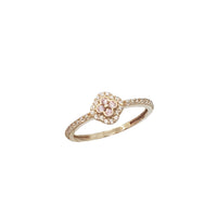 Zirconia Pink Flower Lady Ring (14K)