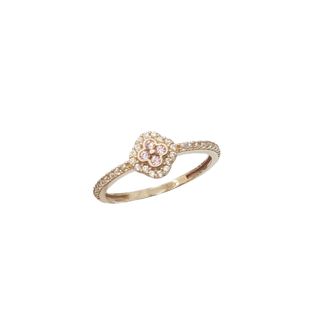 Zirconia Pink Flower Lady Ring (14K)