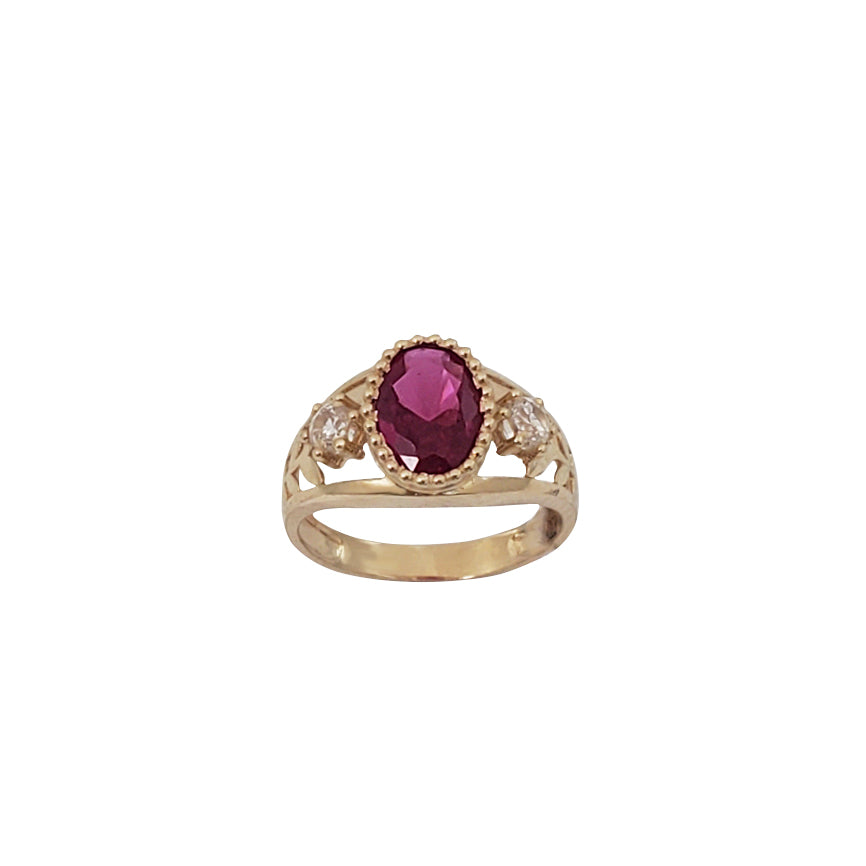 Baby-Sized/ Pinky CZ Oval Ring (14K)