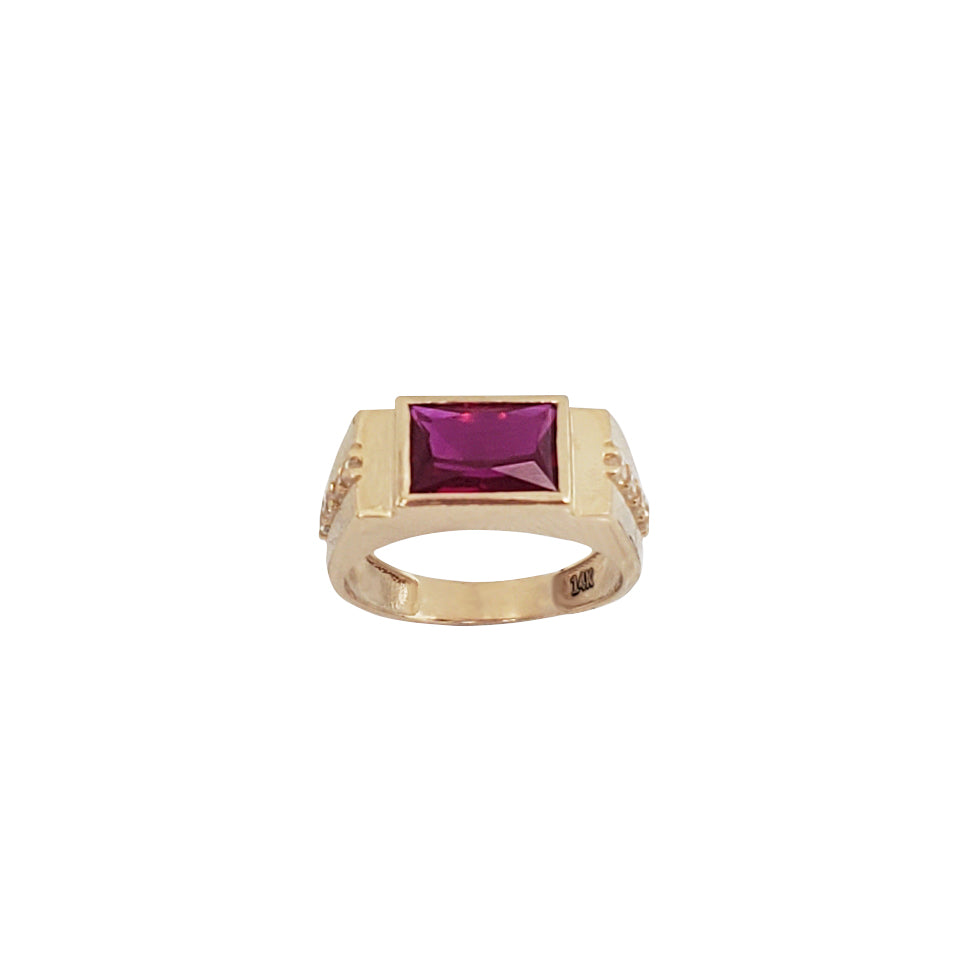 Baby-Sized/ Pinky CZ Rectangle Ring (14K)