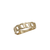 Yellow Gold Cuban Link Ring (14K)