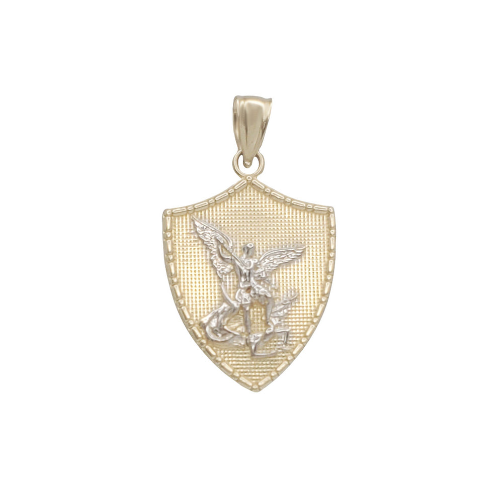 Two-Tone Saint Michael Pendant (14K)