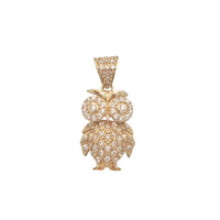 Iced Out Zirconia Owl Pendant (14K)