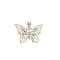 Two Tone Diamond Cut Butterfly Pendant (14K)