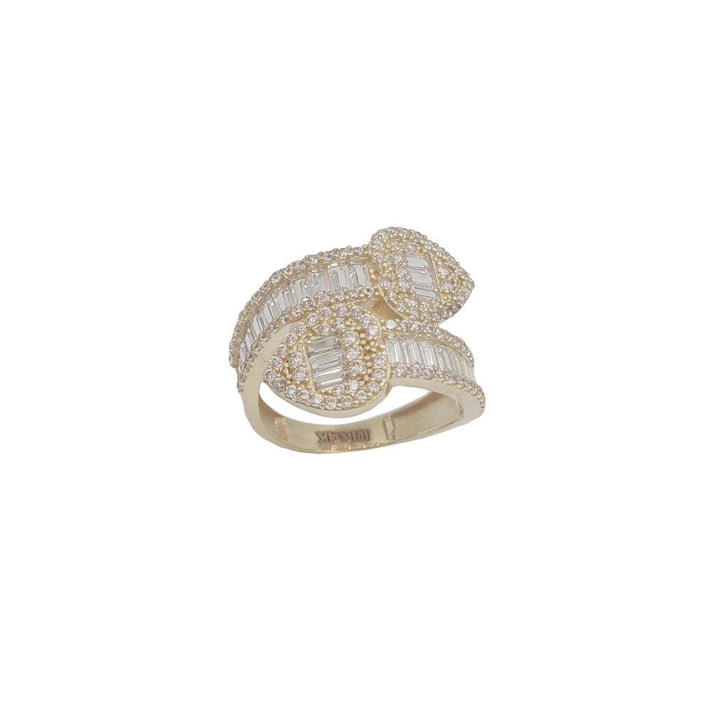 Iced-Out CZ Heart Ring (14K)