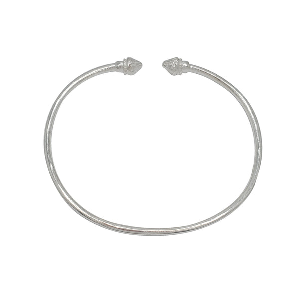Textured  Bangle Bracelet (Silver)