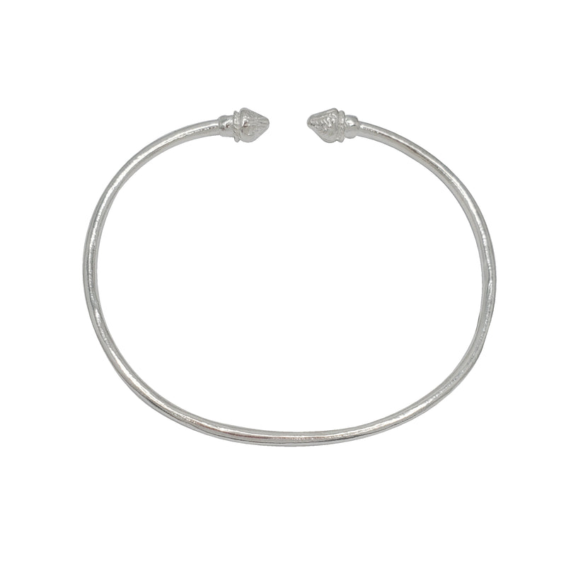Textured  Bangle Bracelet (Silver)