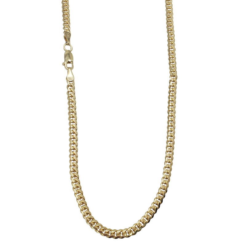 [Lobster Lock] Solid Miami Cuban Chain (Yellow Silver)