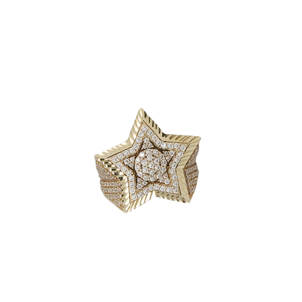 Zirconia Double Star Ring (14K)