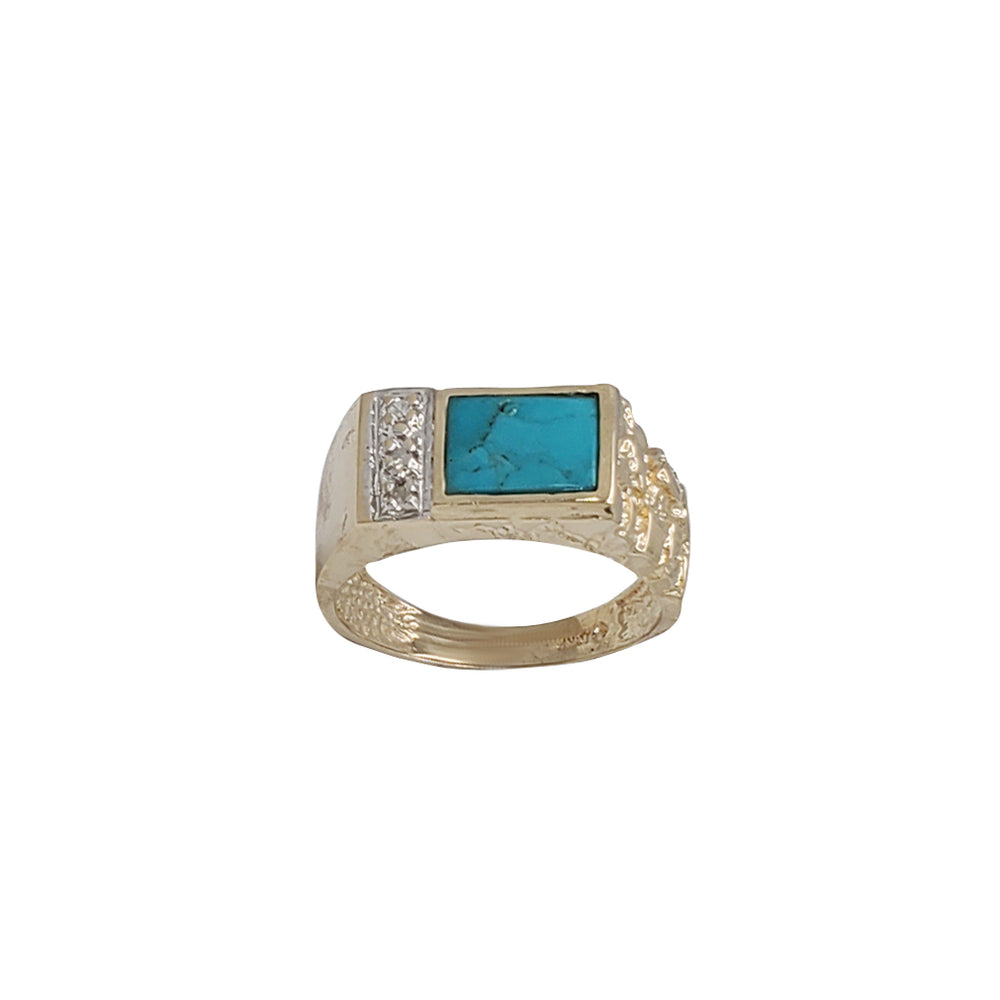Turquoise Zirconia Nugget Ring (14K)