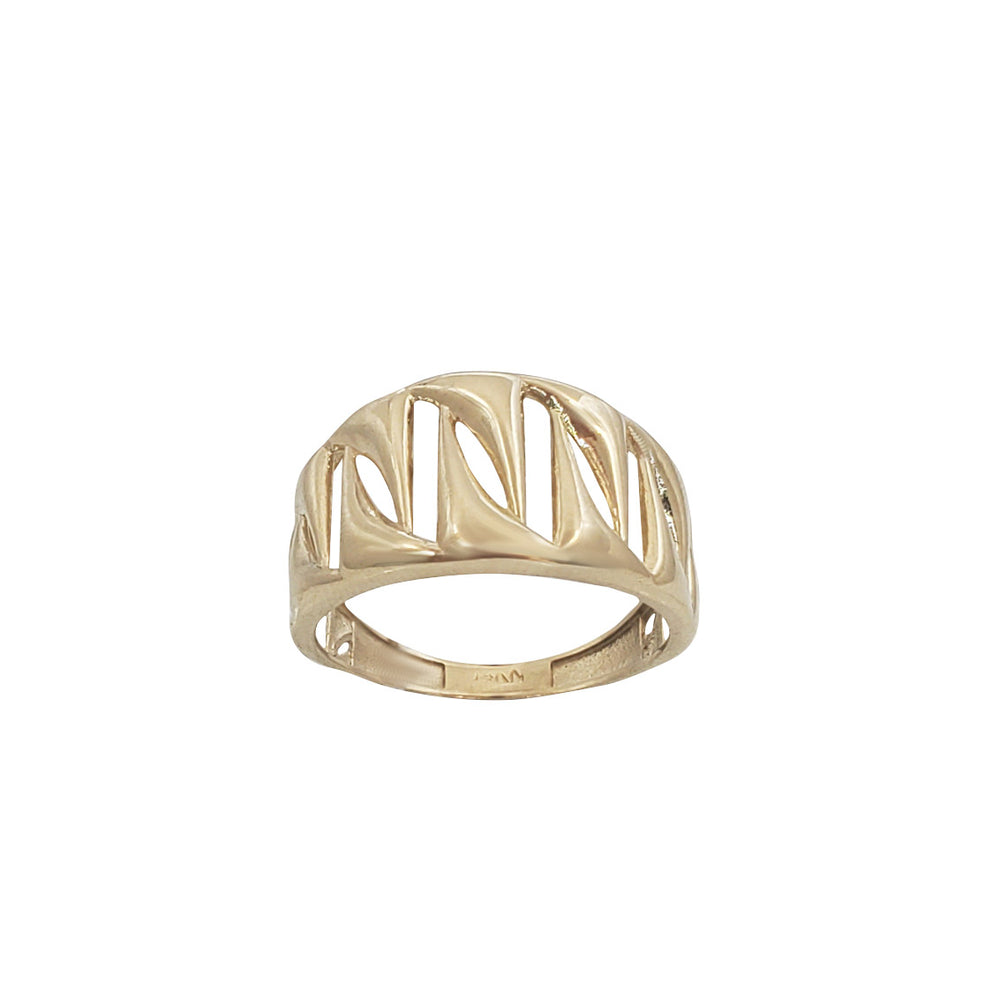 Yellow Gold Flat Cuban Lady Ring (14K)