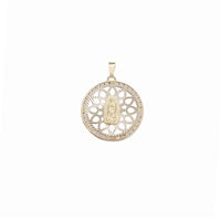 Virgin Mary Lady of Guadalupe Circle Medallion Pendant (14K)