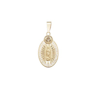 Our Lady of Guadalupe Oval CZ Pendant (14K)
