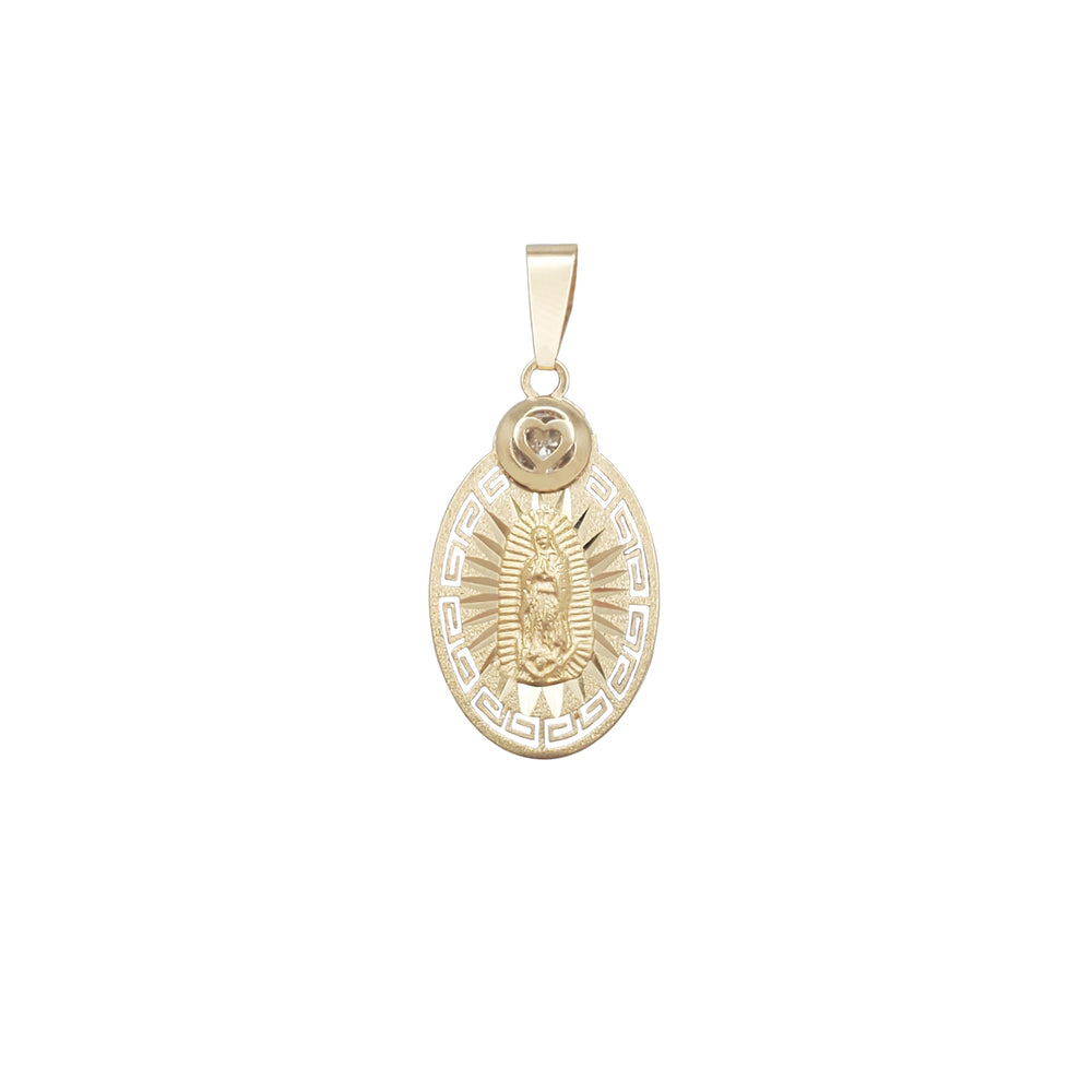 Our Lady of Guadalupe Oval CZ Pendant (14K)
