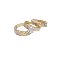 Zirconia 3-Piece Set Engagement Ring (14K)