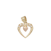 Zirconia Topped Heart Pendant (14K)
